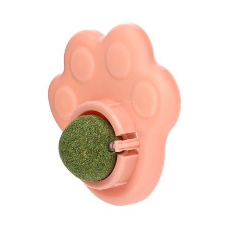A toy for cats with cat mint "paw", 8.5 cm, pink-4