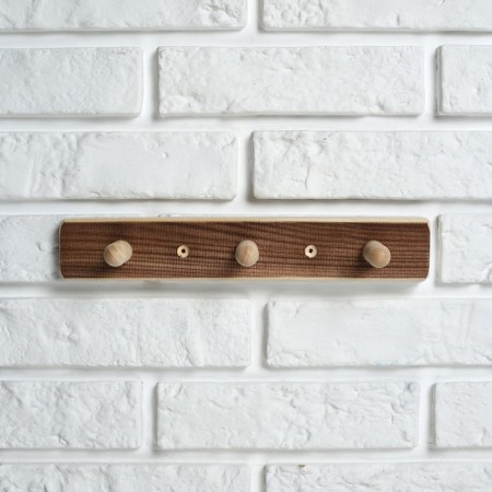 Wooden hanger, 3 hooks "thermo"-2