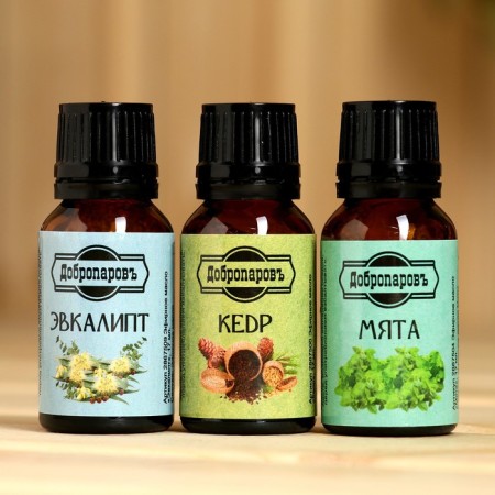 A set of essential oils of eucalyptus, mint, cedar, "Dobroparov", 3 pcs of 17 ml-5