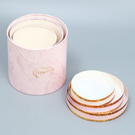Set of hats 3 in 1, gift packaging, “marble”, 13 x 13 - 18 x 18 cm-10