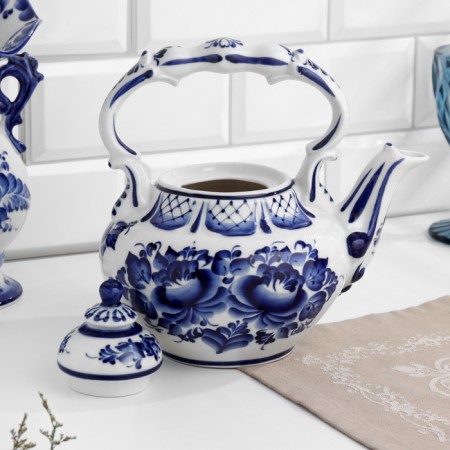 Kettle "Inspiration", h = 21 cm, gzhel-2
