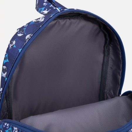Baby backpack on lightning, external pocket, blue color-4