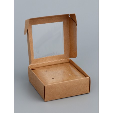 Jewelry box with PVC window 8 x 8 x 3 cm, craft-1