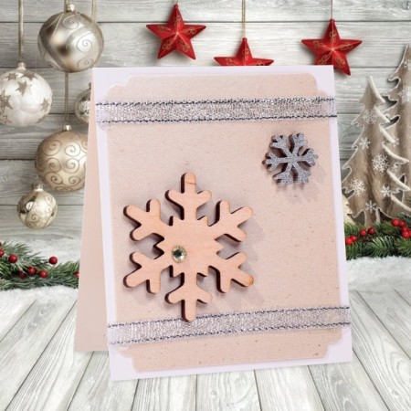Mini-postcard "snowflake" stripes, handmade-2