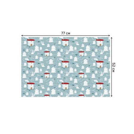 Bathroom mat “Snow settlement”, anti -slip, size 52x77 cm-1