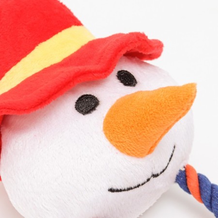 Soft toy for dogs "Snowman with a rope" with a squeak-3