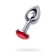 Anal plug Metal by Toyfa, silver, with a crystal, 7.5 cm, d = 3 cm