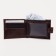 Men's purse on a button, for bills, for cards, for coins, brown color