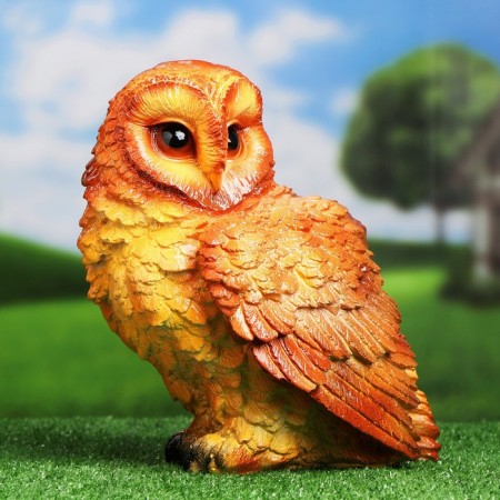 Garden figure "Owl" brown, 22x24x26cm-4