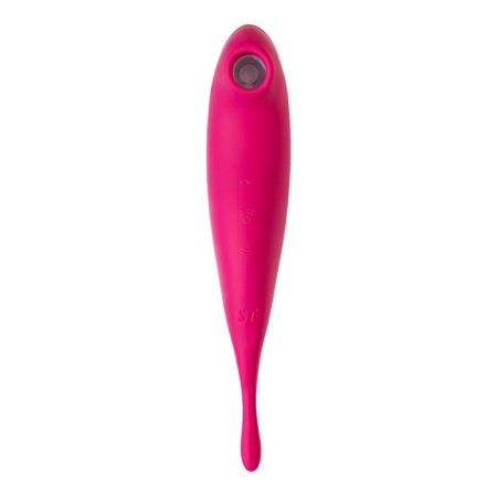 Vacuum-wave contactless stimulator of the Satiffyer Twirling Pro clitoris, silicone, red color-1