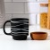 Ceramic mug with a cork bottom "Geometry", 400 ml, black color