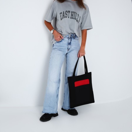 Shoper with TOXIC pocket, black, 40 x 35 cm-1