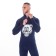 Male thermal underwear (fufaika, pants) print Bear, dark blue color, size 48