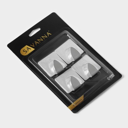 Savanna Velcro hook "Square", 4 pcs, metal-5