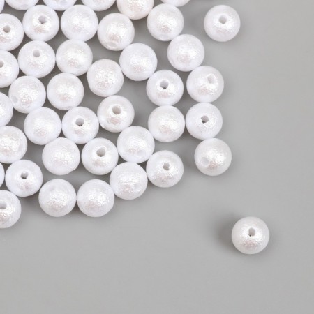Beads for creativity plastic "Pearls White rough" d = 0.8 cm set of 500 grams-1