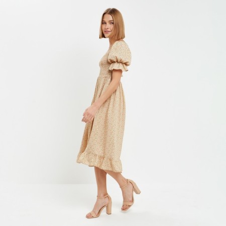 Women's dress minku: enjoy is beige color, size 48-1