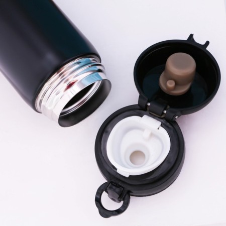 Thermos with the Mode Forrest button, 450 ml, black, heat conservation 10-12 hours-4
