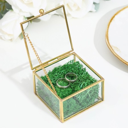Casket for rings "rectangle", 8x8x5 cm, glass