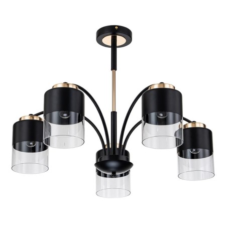 Lamp on the ESCADA rod, 2121/5p. 5x40W, e27, 680x680x490 mm, black/gold color-1