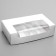 The box is folding, under 5 eclairs, white, 25 x 15 x 6.6 cm
