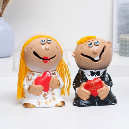 Ksyusha and Andrey Wedding Piggy Code 19x8x16cm, 2pcs
