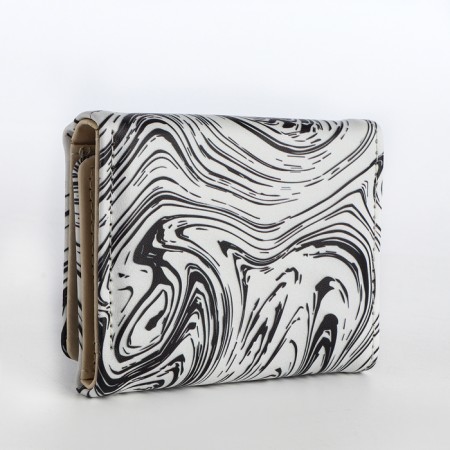 Women's wallet on the button, white color-1