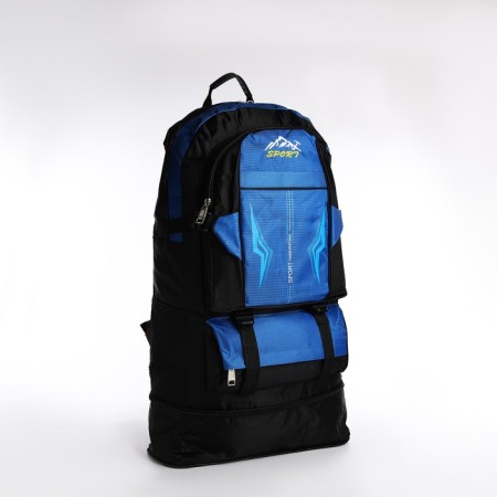 A backpack with a lightning with an increase, 65l, 4 external pockets, blue color-3