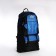 A backpack with a lightning with an increase, 65l, 4 external pockets, blue color