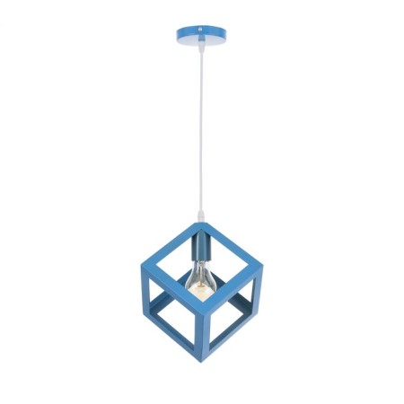 Lamp Bayerlux suspension Bayerlux "square" 1x40W E27 blue 16x16x18-116 cm-3