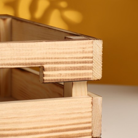 Kashpo wooden double -rideous, firing 25x22x9 cm natural-2