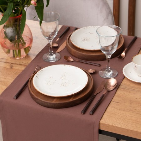 Path on the table Ethel Kitchen 40x150 cm, brown color, 100% cotton, sarzha 220 g/m2-2