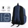 A backpack with a zipper, with USB, 4 outer pockets, bag, pencil case, blue color