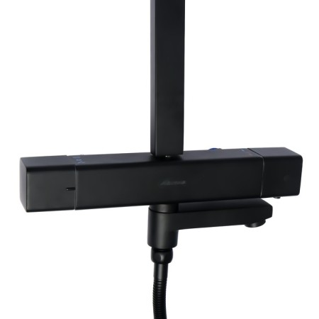 Showing system Accoona A83306F, one -leaf, thermostat, tropical shower, watering can, black-4
