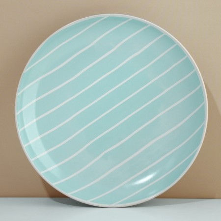 Ceramic “Line” plate, 22.5 cm, blue color-1