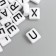 Beads for creativity plastic "Black English letters" White set 20 grams 0.4x0.8x0.8 cm