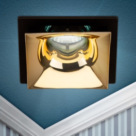 Lamp Built -in Era KL 102, IP20, 12W, 82x82x51 mm, black/gold color
