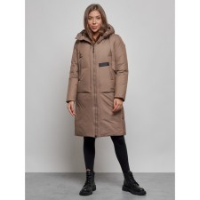 Coat insulated winter female, size 50, brown color