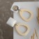 Vacanda Earrings Triangle with a square, white-beige color