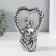 Souvenir Ceramics "Abstraction. Lovers with the heart" silver 13x7x18.5 cm