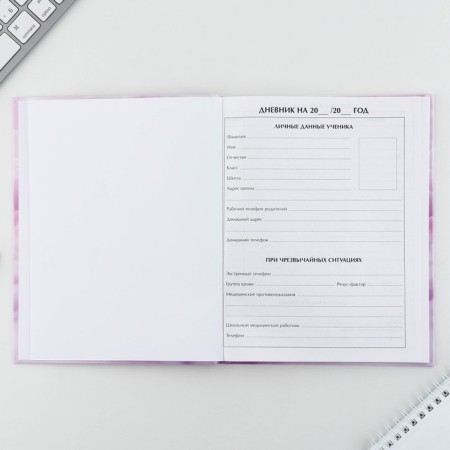 School Diary 1-11 Grade Universal "September 1: Clouds", solid cover 7BC, glossy lamination, 40 sheets-2