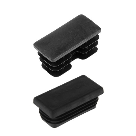 Pipe plug rectangular. 20x40 mm, black