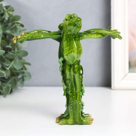 Souvenir Polystone "Frog Harmonium" 5x14.5x13 cm-3