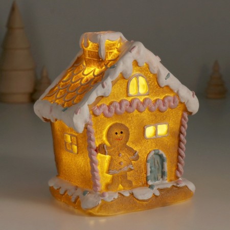 Souvenir Polystone Light "Ginger House with Pechenyushka" 11.2x9x12.8 cm