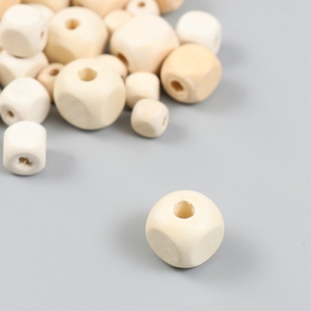 A set of wooden unpainted beads MIX-8 (cubes 8,10,12,14 mm) 30g-1