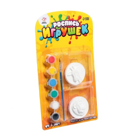 Set for creativity "painting toys from gypsum", 2 pcs., Animal mix-1