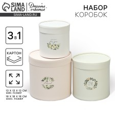 Set of hats 3 in 1, gift packaging, “eco”, 13 x 13 - 18 x 18 cm