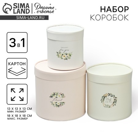 Set of hats 3 in 1, gift packaging, “eco”, 13 x 13 - 18 x 18 cm