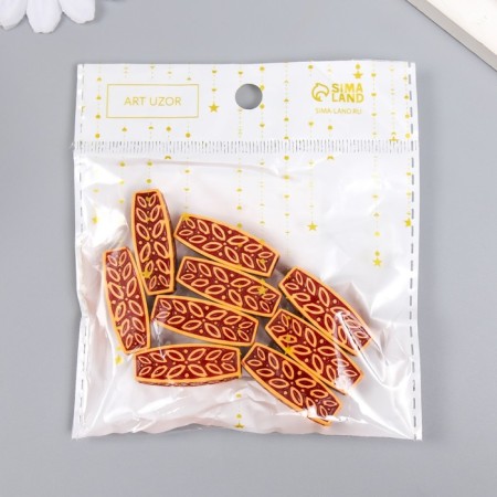Beads for creativity plastic "Ethno. Leaves" set of 20 g 1.1x1.1x3 cm-4