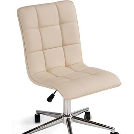 Computer chair ATV metal/eco -leather, chrome/beige 42x57x86 cm-5