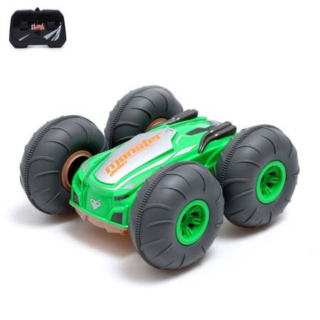 Radio-controlled car-controlled machine "Monster", works on the battery, yellow color